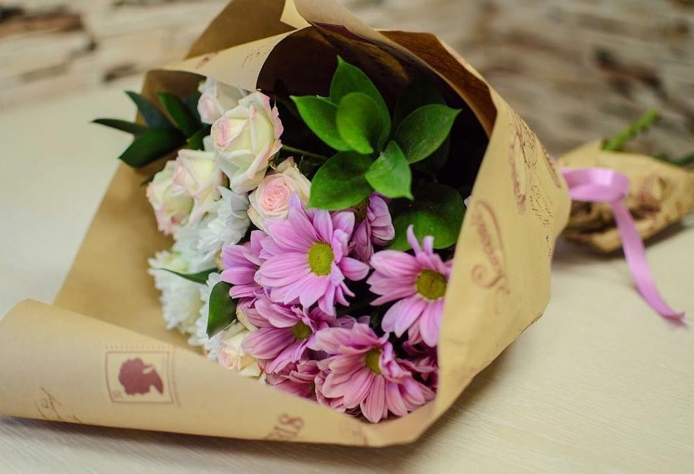 Букет цветов из: Розы и Хризантемы в Старомышастовской