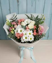 Букет цветов из:  Розы, Лизиантусы и Хризантемы в Старомышастовской