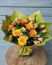 Букет цветов из:  Альстромерии и Розы в Старомышастовской