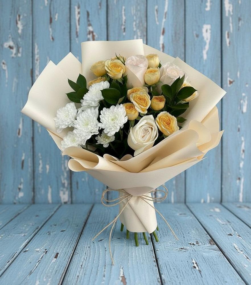Букет цветов из: Розы и Хризантемы в Старомышастовской