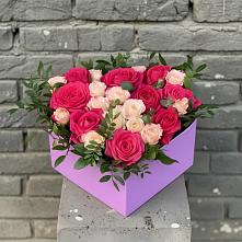 Цветочная композиция из Розы в коробке в Старомышастовской