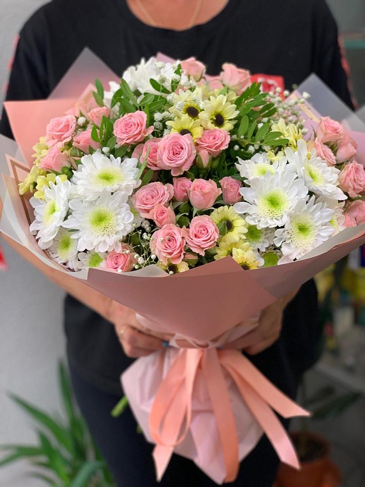 Букет цветов из: Розы и Хризантемы в Старомышастовской