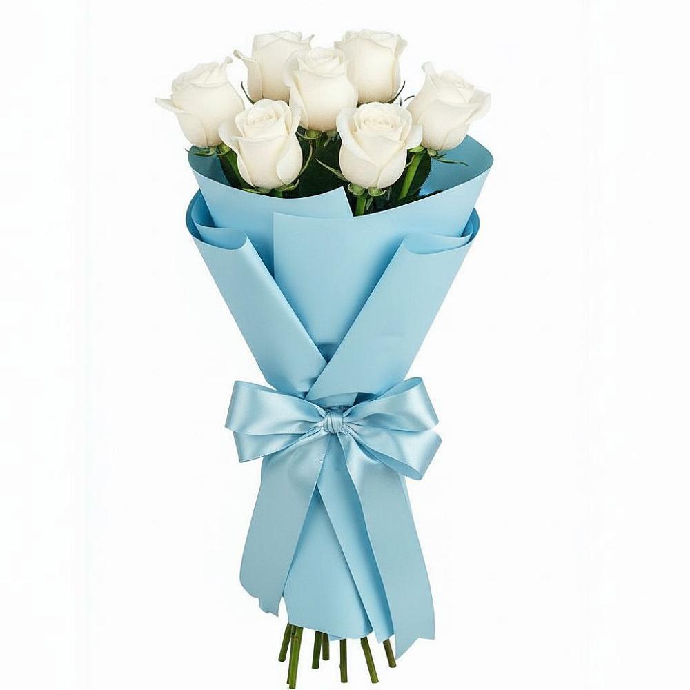 Букет 7 белых роз Проуд в Старомышастовской