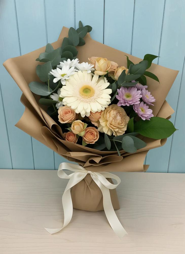 Букет цветов из: Герберы и Хризантемы в Старомышастовской