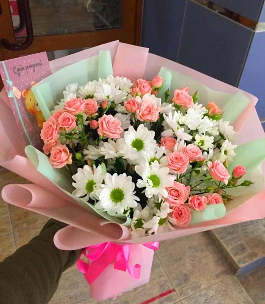 Букет цветов из: Розы и Хризантемы в Старомышастовской