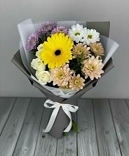 Букет цветов из:  Розы, Герберы и Хризантемы в Старомышастовской