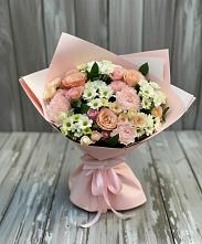 Букет цветов из:  Гвоздики, Розы и Хризантемы в Старомышастовской