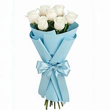 Букет 7 белых роз Проуд в Старомышастовской