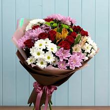 Букет цветов из:  Розы, Хризантемы и Альстромерии в Старомышастовской