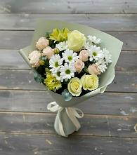 Букет цветов из:  Альстромерии, Розы и Хризантемы в Старомышастовской