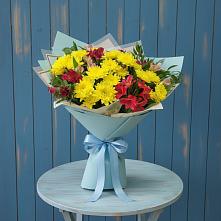 Букет цветов из:  Альстромерии и Хризантемы в Старомышастовской