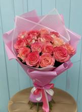 Букет 15 Розовых роз Равель #REPLACE_PRED# Старомышастовской